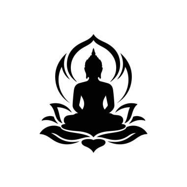 Vaisakhi Buddha Siluet Vektör İllüstrasyonu