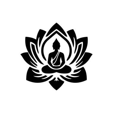 Buddha siluet vektör çizimi