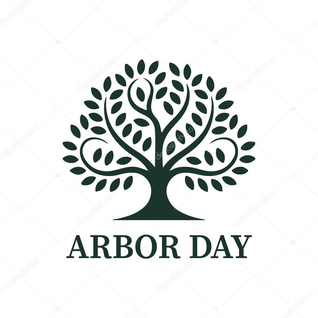 Arbor Day silhouette vector