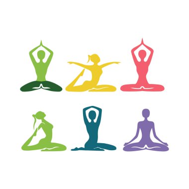 yoga simgeleri, vektör, illüstrasyon