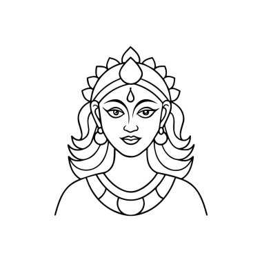 Hindu tanrısı idol çizgi ikon vektörü. Hindu festivali Hint tanrısı işareti. kontur sembolü siyah illüstrasyon