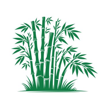 Çin Bambu Siluet Vektörü