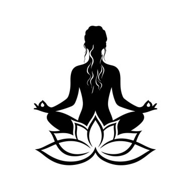 Uluslararası Yoga Günü Kadın Silüet Vektörü