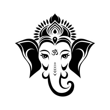 Ganesh Visarjan Siluet Vektör Sanat İllüstrasyonu