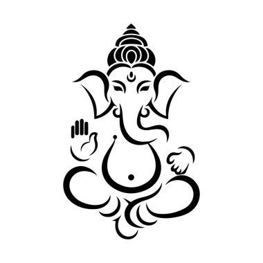 Ganesh Visarjan Siluet Vektör Sanat İllüstrasyonu