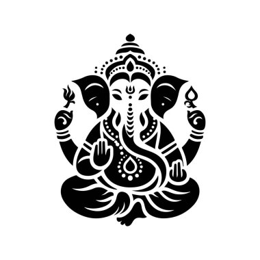 Ganesh Visarjan Siluet Vektör Sanat İllüstrasyonu