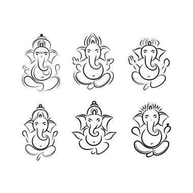 Ganesh Chaturthi Siluet Vektörü