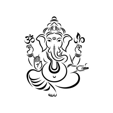 Ganesh Chaturthi Siluet Vektörü