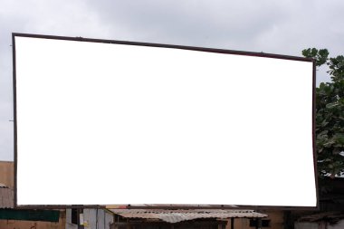 A blank billboard on the street in Oyo on August 13, 2024. clipart