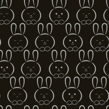 Arkaplan koleksiyonu için vektör desensiz şirin tavşan tasarımı