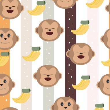 Üstünde muz olan maymun yüzleri..