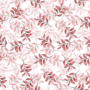 Tekstil için suluboya yapraklarının serbest vektörsüz deseni