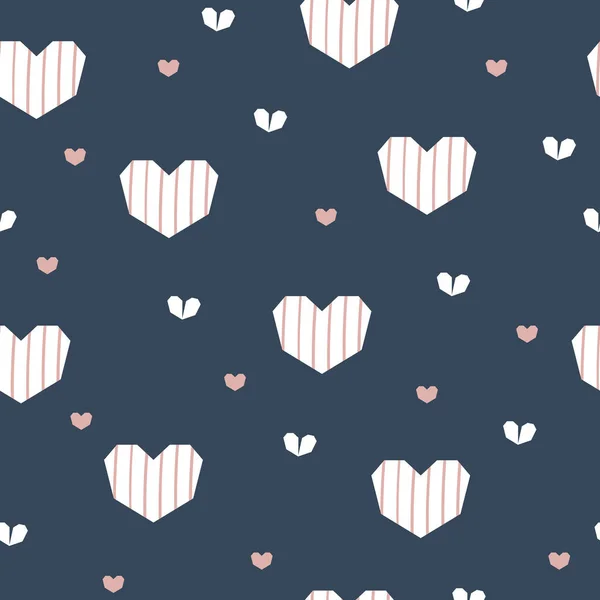Vector Seamless Pattern Cute Hearts Fabric Wrapping Wallpaper — Stock Vector