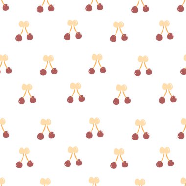 Tekstil kumaş ambalajı için şirin, kirazsız çizgi film hayvan arka plan tasarımı