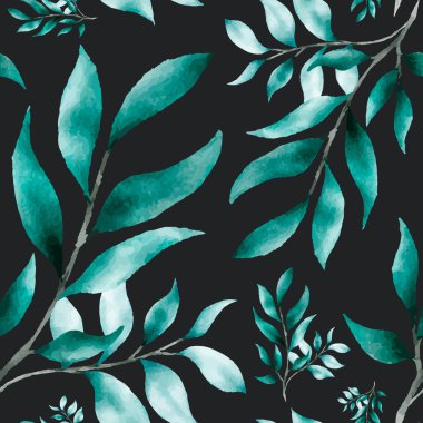 Arkaplan için yeşillik yapraklı suluboya desen tasarımı