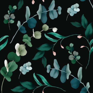 yeşillik yapraklı suluboya desen arkaplanı