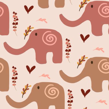 Şirin fil çocuk tekstil geçmişi olan kusursuz bir desen.