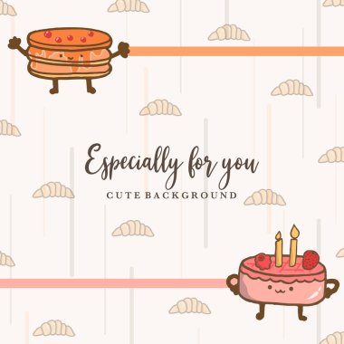 Arkaplan için sevimli yemek çizimi 