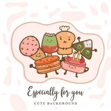 Arkaplan için sevimli yemek çizimi 