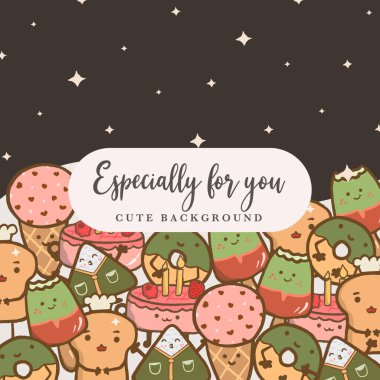 Arkaplan için sevimli yemek çizimi 