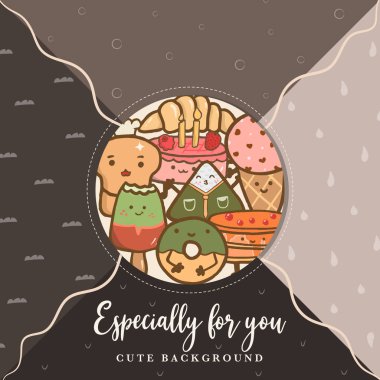 Arkaplan için sevimli yemek çizimi 