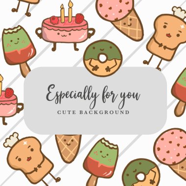 Arkaplan için sevimli yemek çizimi 