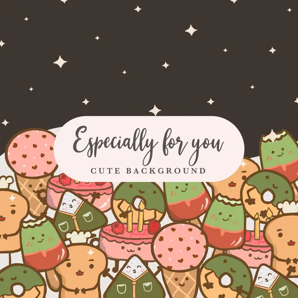 Arkaplan için sevimli yemek çizimi 