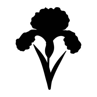 İris çiçeği silueti vektör çizimi