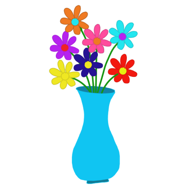 Renkli çiçek buketi, vektör