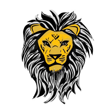 Aslan başı logo şablonu tasarımı