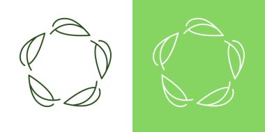 Tasarım vektörünü yeniden kullan. Temiz enerji ekolojisi sürdürülebilirlik sembolü gösterimi.