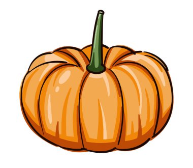 Balkabağı elle çizilmiş tasarım vektörü. Şükran Günü sonbahar tatili sembolü.