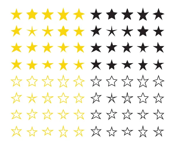 Estrellas Icono Colección Vector Diseño Valoración Opinión Satisfacción Calidad Símbolo — Vector de stock