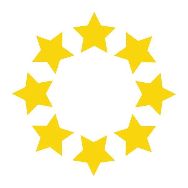 Okrągły Wektor Projektu Ikony Gwiazdy Przegląd Opinie Zadowolenia Jakości Ilustracji — Wektor stockowy
