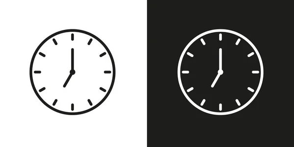 Zegar Ścienny Ikona Wzór Wektor Szablon Czas Alarm Ostateczny Symbol — Wektor stockowy
