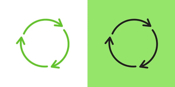 Κυκλικό Βέλος Επαναχρησιμοποίηση Σύμβολο Σχεδιασμό Διάνυσμα Εικονογράφηση Συμβόλων Αειφορίας Πράσινης — Διανυσματικό Αρχείο