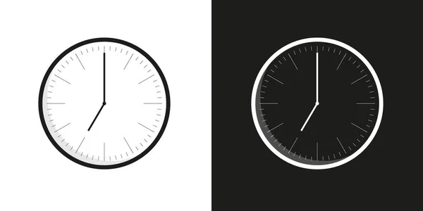 现代圆形壁钟图标设计矢量模板 时间报警器截止日业务符号示例 — 图库矢量图片