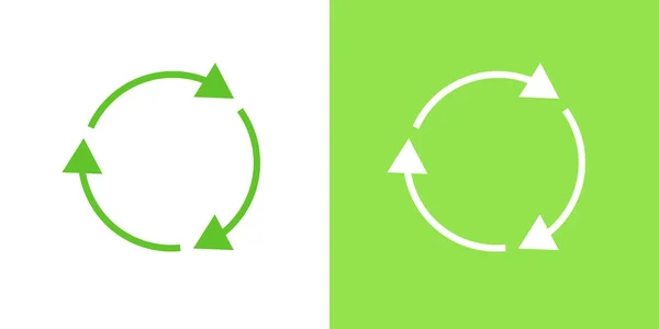 クリーンプロセスは 円形の矢印記号のアイコンのデザインベクトルを再利用する 緑の有機エネルギー電力持続可能性シンボルイラスト — ストックベクタ
