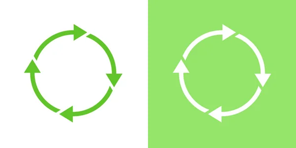 円形の再利用矢印記号のアイコンデザインベクトル 緑の有機エネルギー電力持続可能性シンボルイラスト — ストックベクタ