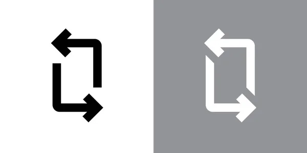 自動回転アウトラインスタイルアイコンデザインベクトル 電話画面の回転記号のイラスト — ストックベクタ