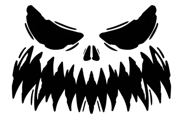Halloween Dýně Vyřezávané Tvář Silueta Charakter Ilustrace — Stockový vektor