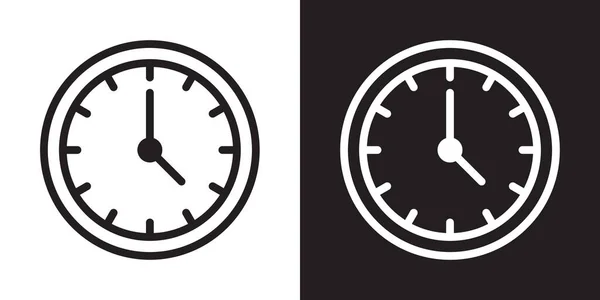 Reloj Pared Contorno Icono Diseño Vector Hora Límite Alarma Símbolo — Vector de stock