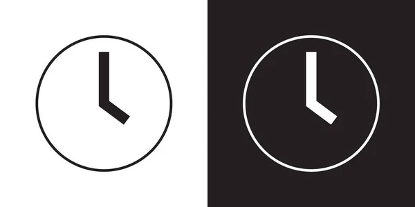 Reloj Pared Simple Contorno Icono Diseño Vector Hora Límite Alarma — Vector de stock