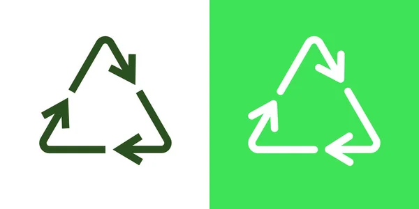 Recycle Dreieck Umreißen Symbol Design Vektor Zero Waste Nachhaltigkeitssymbol Illustration — Stockvektor