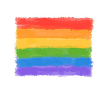 Gurur LGBT bayrak gösterimi. Renkli gökkuşağı afiş arkaplan tasarımı