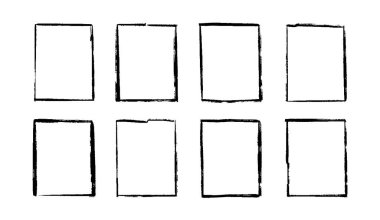 Bir dizi siyah beyaz kare çerçeve. vektör illüstrasyonu