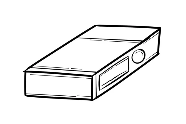 シガレットボックス3D手描きデザインイラスト — ストックベクタ