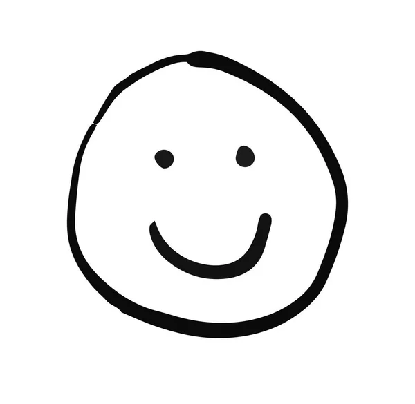 Glimlach Emoticon Doodle Illustratie Vector — Stockvector