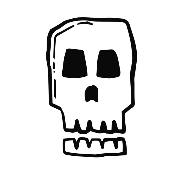 Doodle Cranio Disegnato Mano Disegno Illustrazione — Vettoriale Stock
