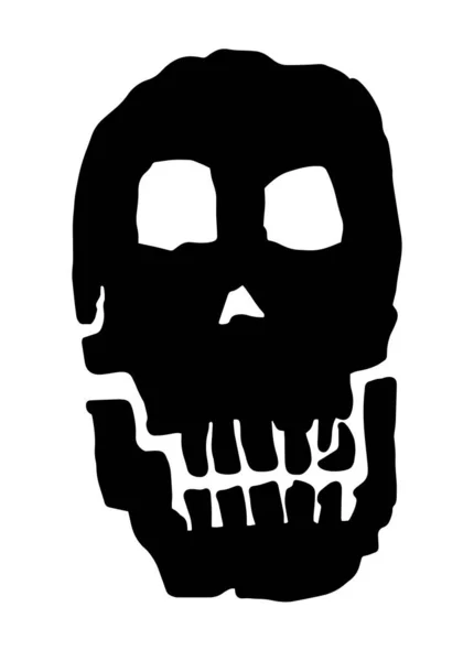 Crâne Mort Dessin Dessiné Main Illustration — Image vectorielle
